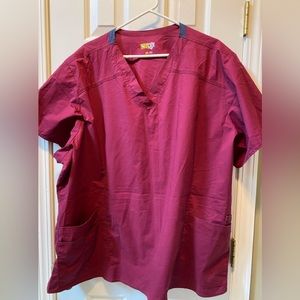Wonder flex Burgundy/gray scrub top. Size 5X
